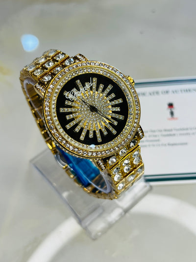 Iced Out Spinner Dial Watch