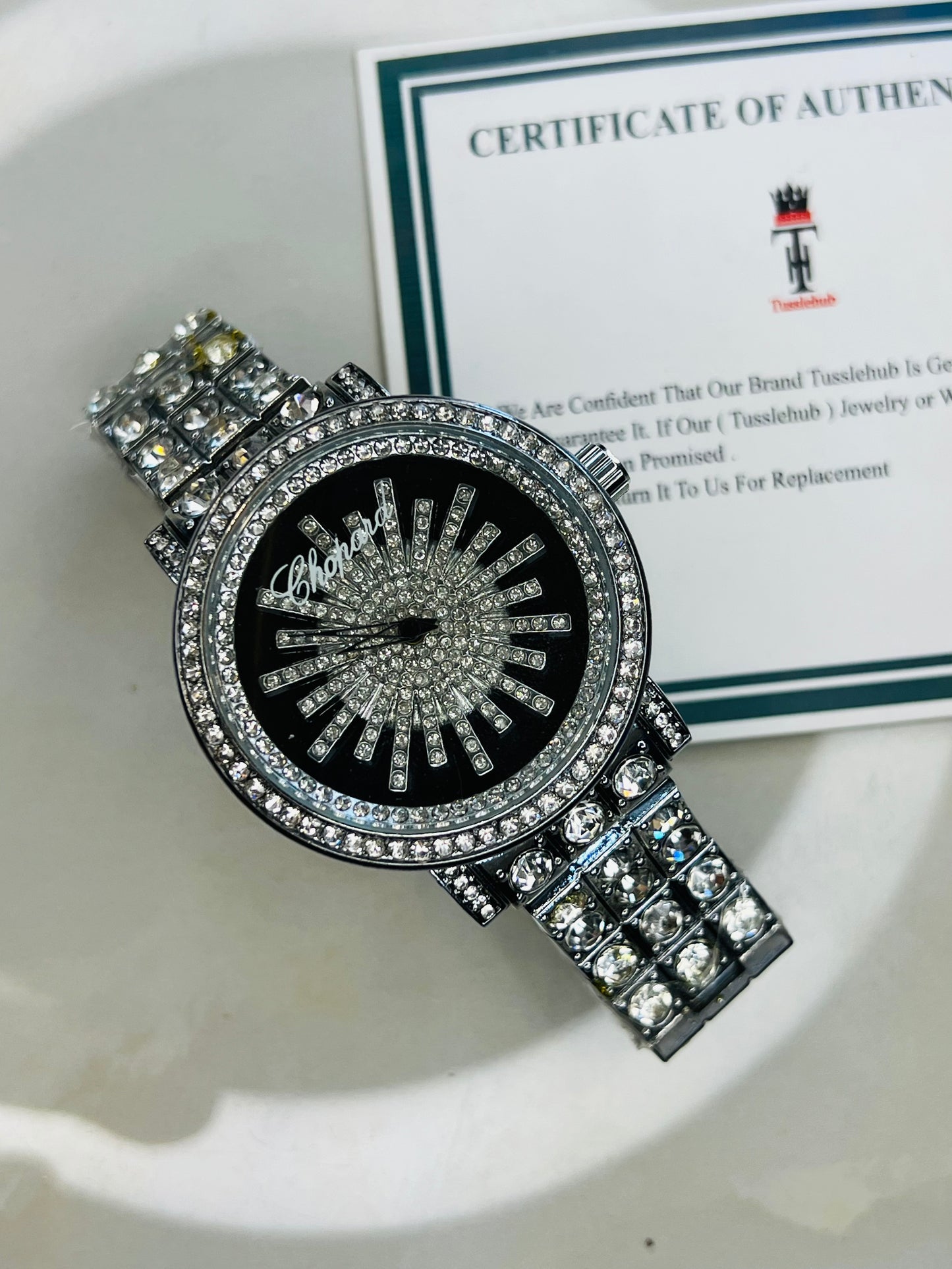 Iced Out Spinner Dial Watch
