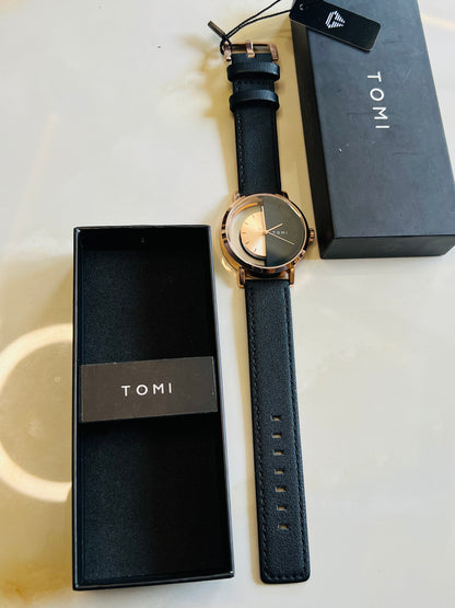 Tomi Rose Black Half Dial Watch