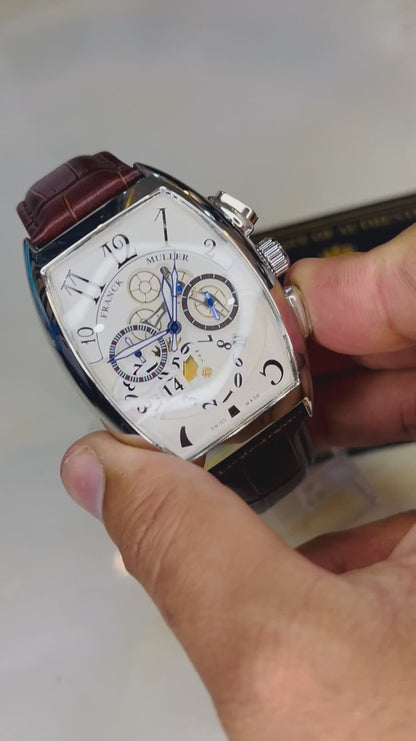 Frank Muller Brown Silver White Chronograph Dial Watch