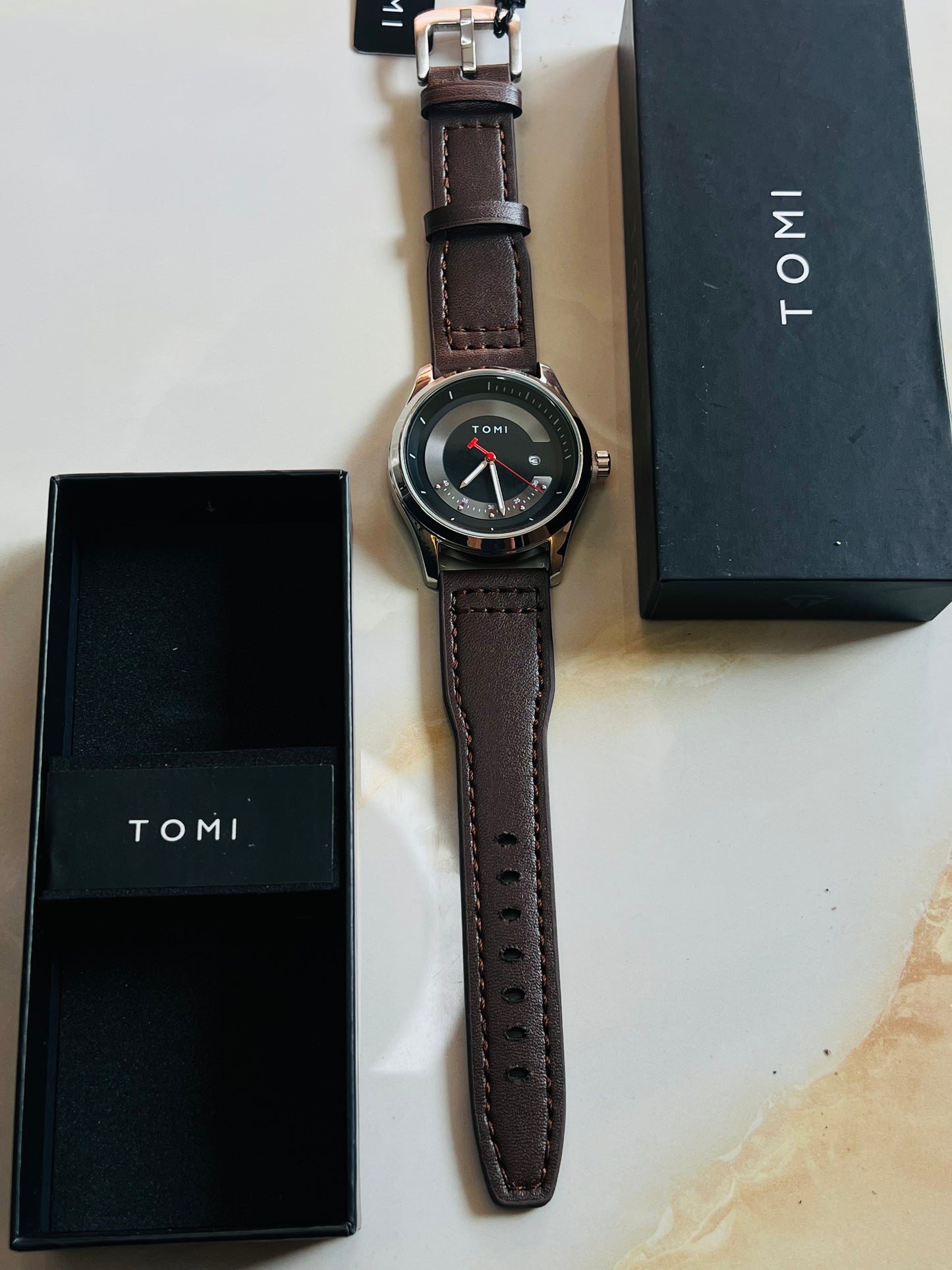 Tomi Coffee Silver Royal Dial Watch