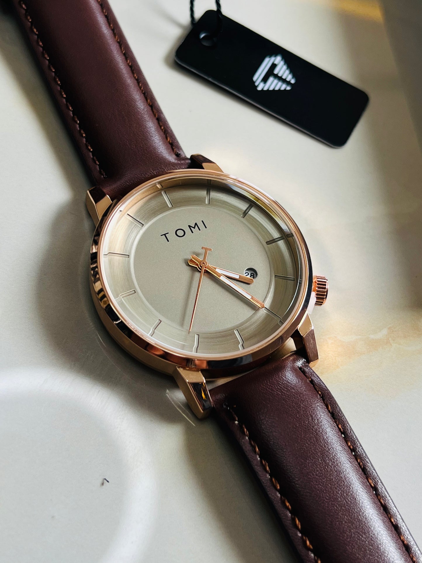 Tomi Brown Gold Galaxy Dial Watch