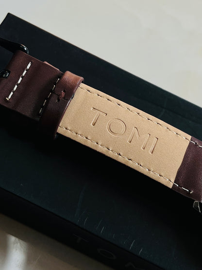 Tomi Brown Black Galaxy Dial Watch