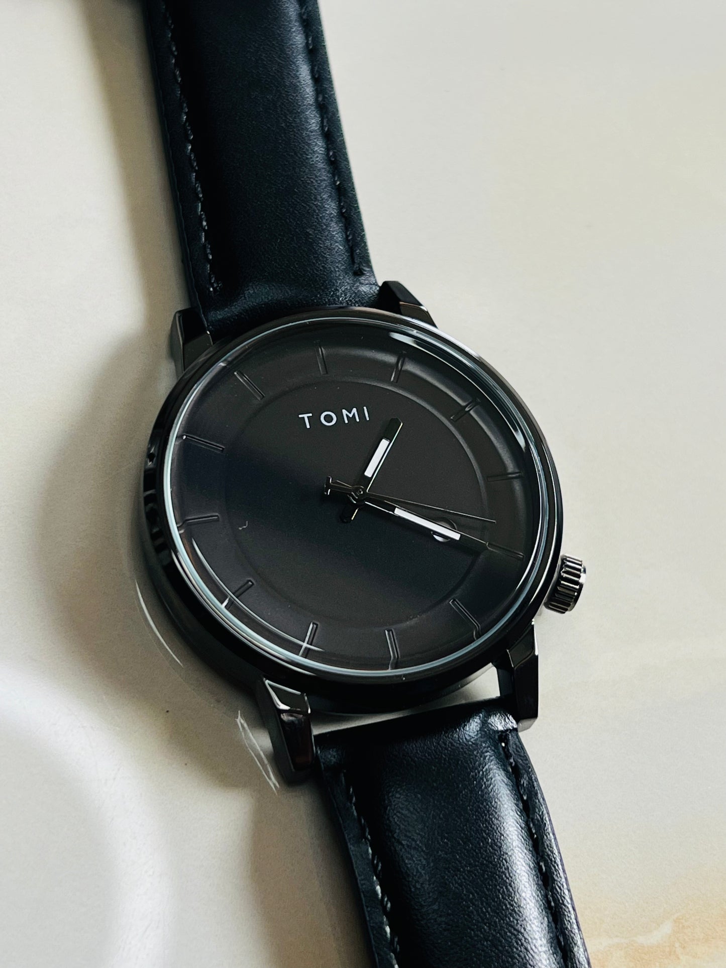 Tomi All Black Galaxy Dial Watch