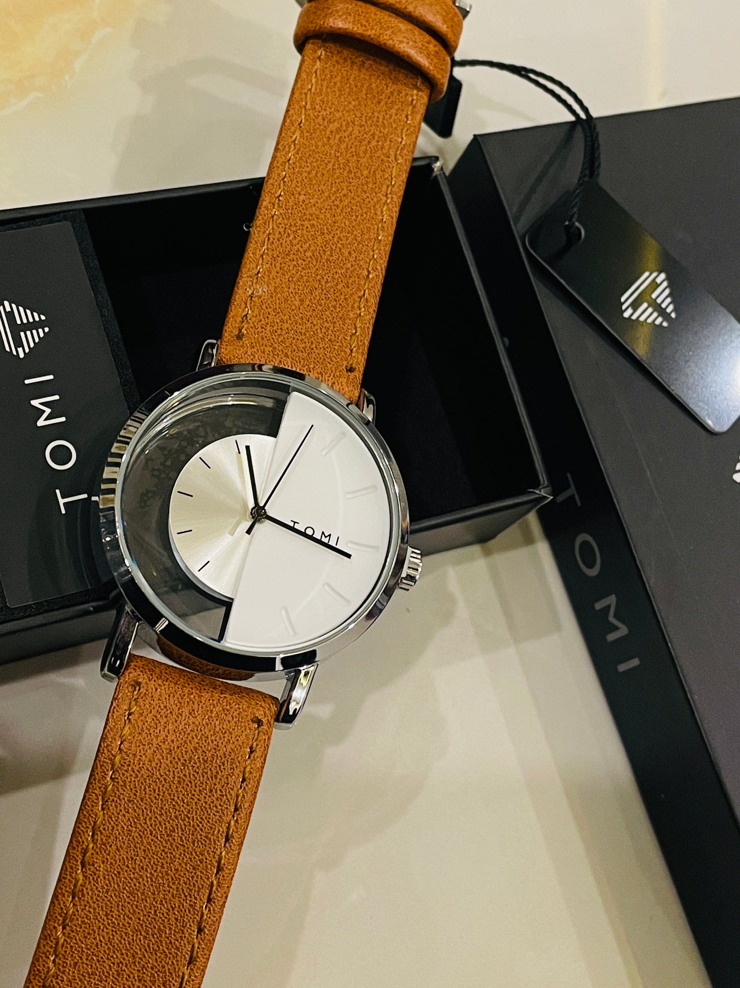 Brown Half Translucent Tomi Watch