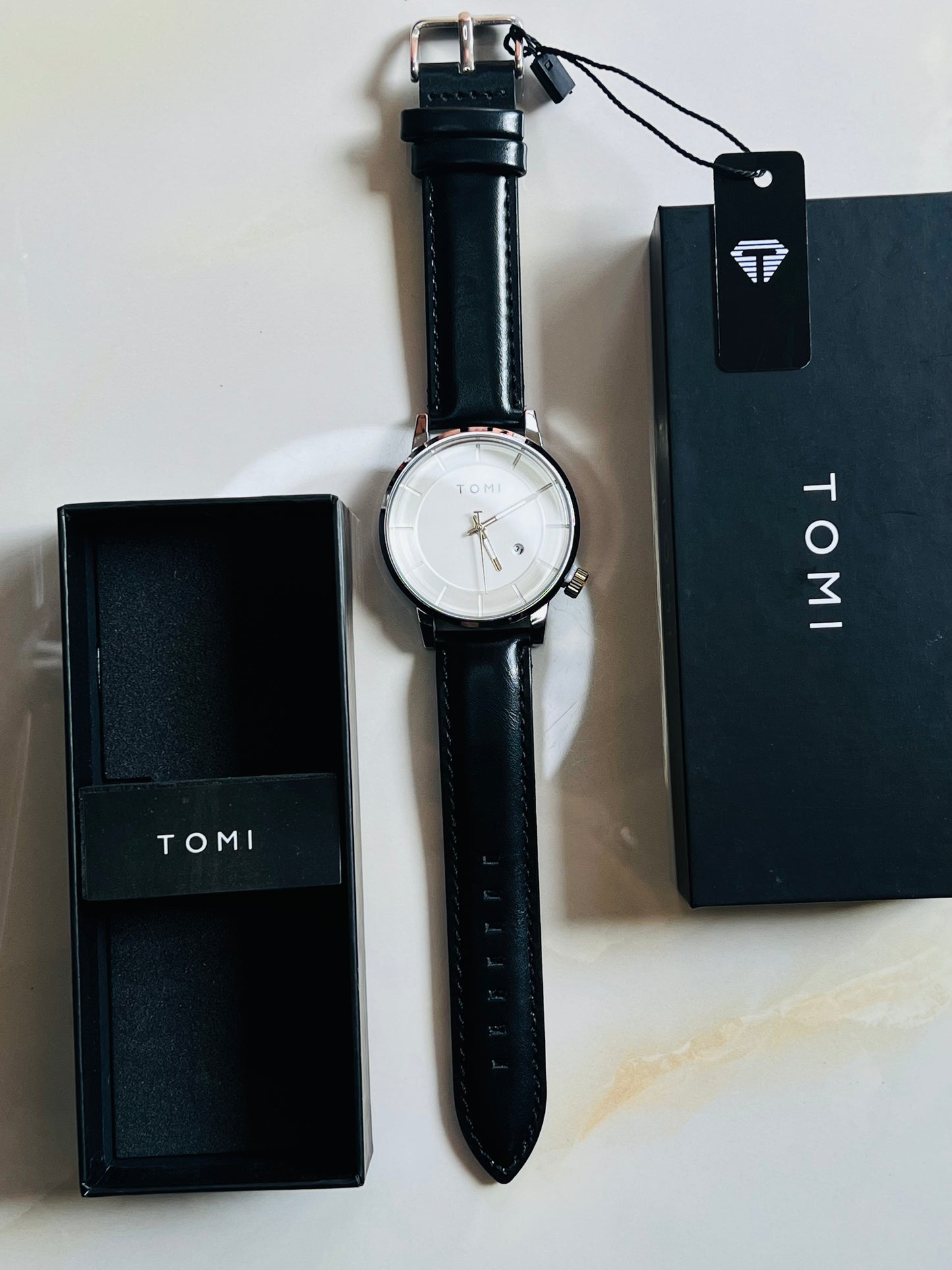 Tomi Black Silver Galaxy Dial Watch