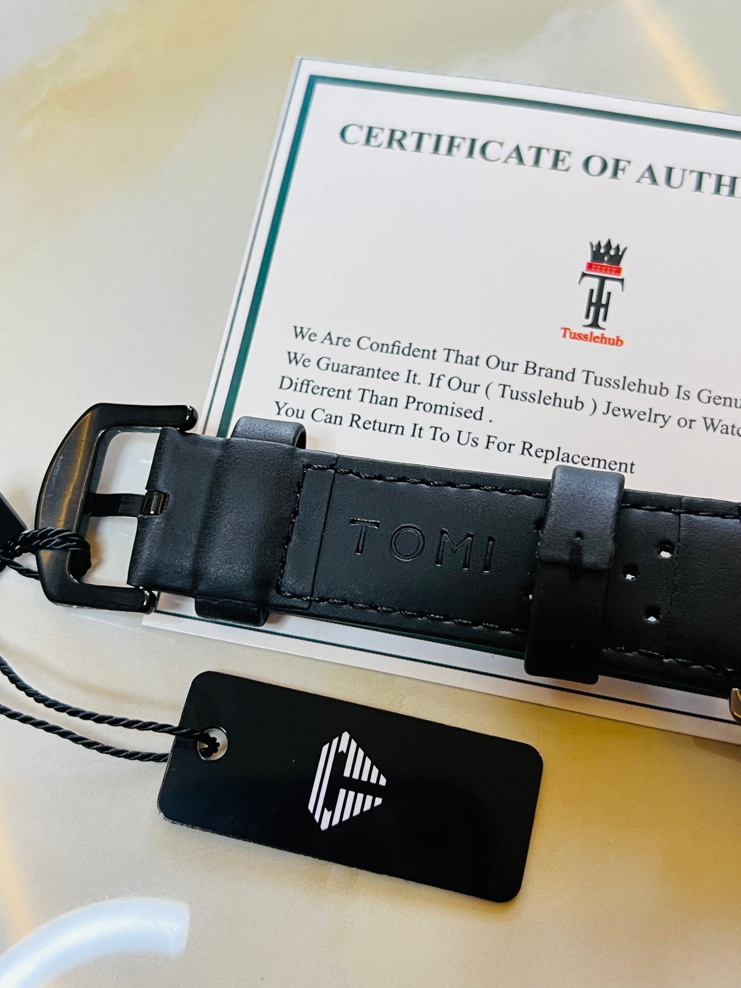 Tomi All Black Jaguar Dial Watch