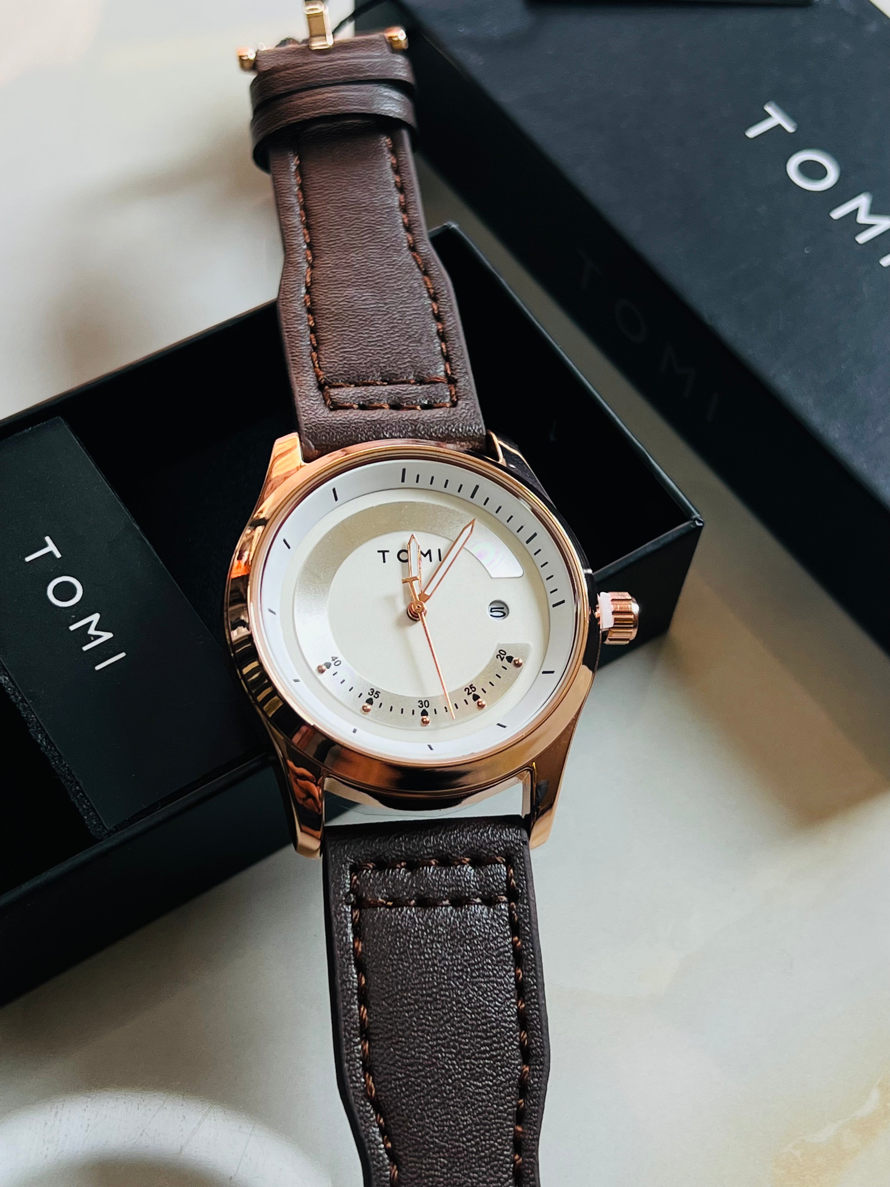 Tomi Coffee Gold Royal Dial Watch