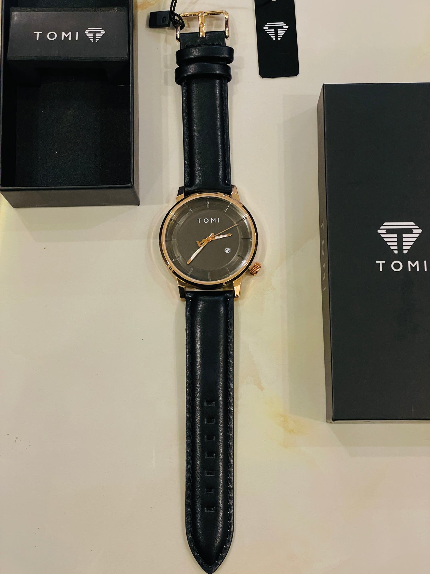 Tomi Gold Black Galaxy Watch