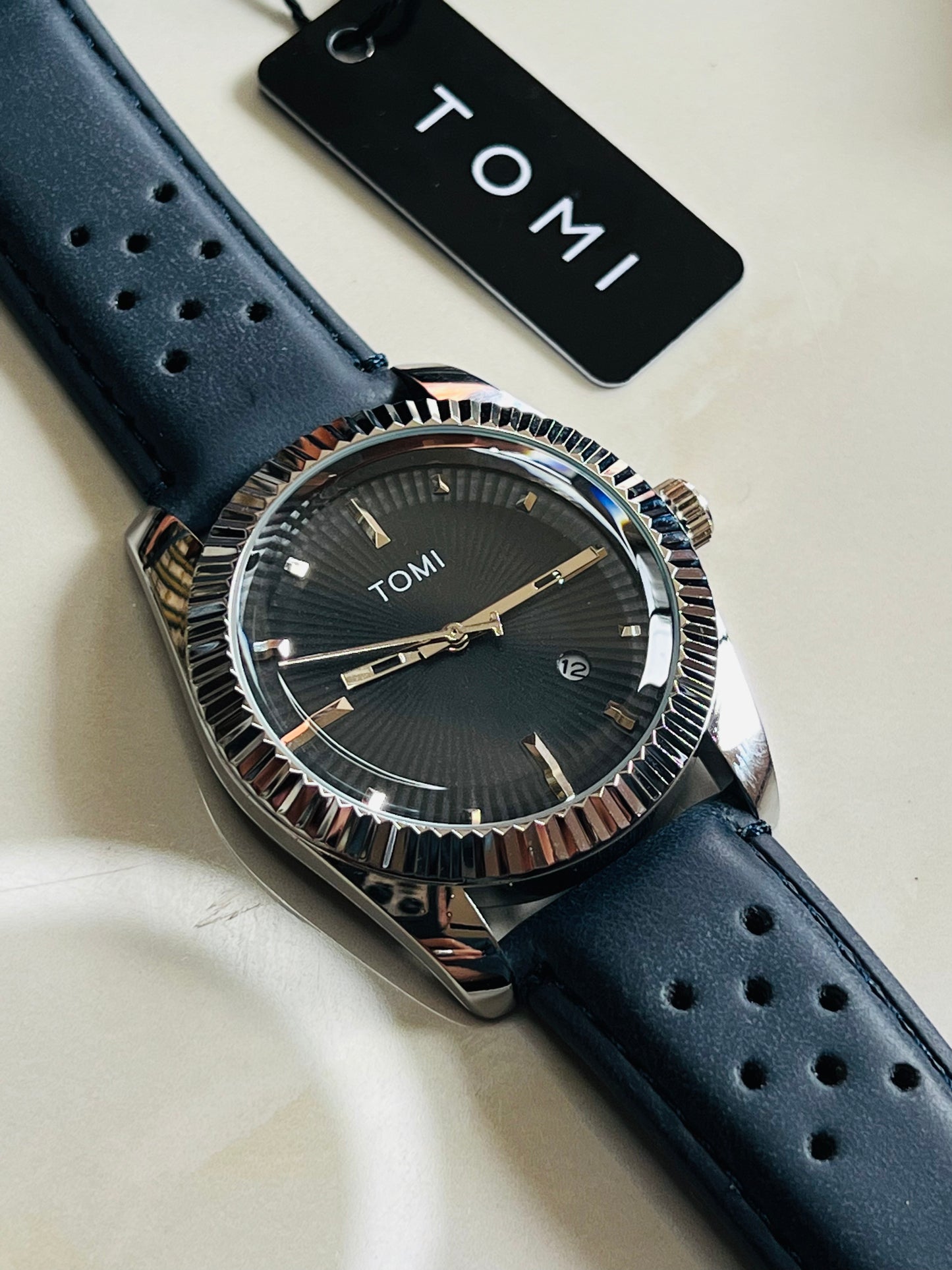 Tomi Navy Silver Jaguar Dial Waterproof