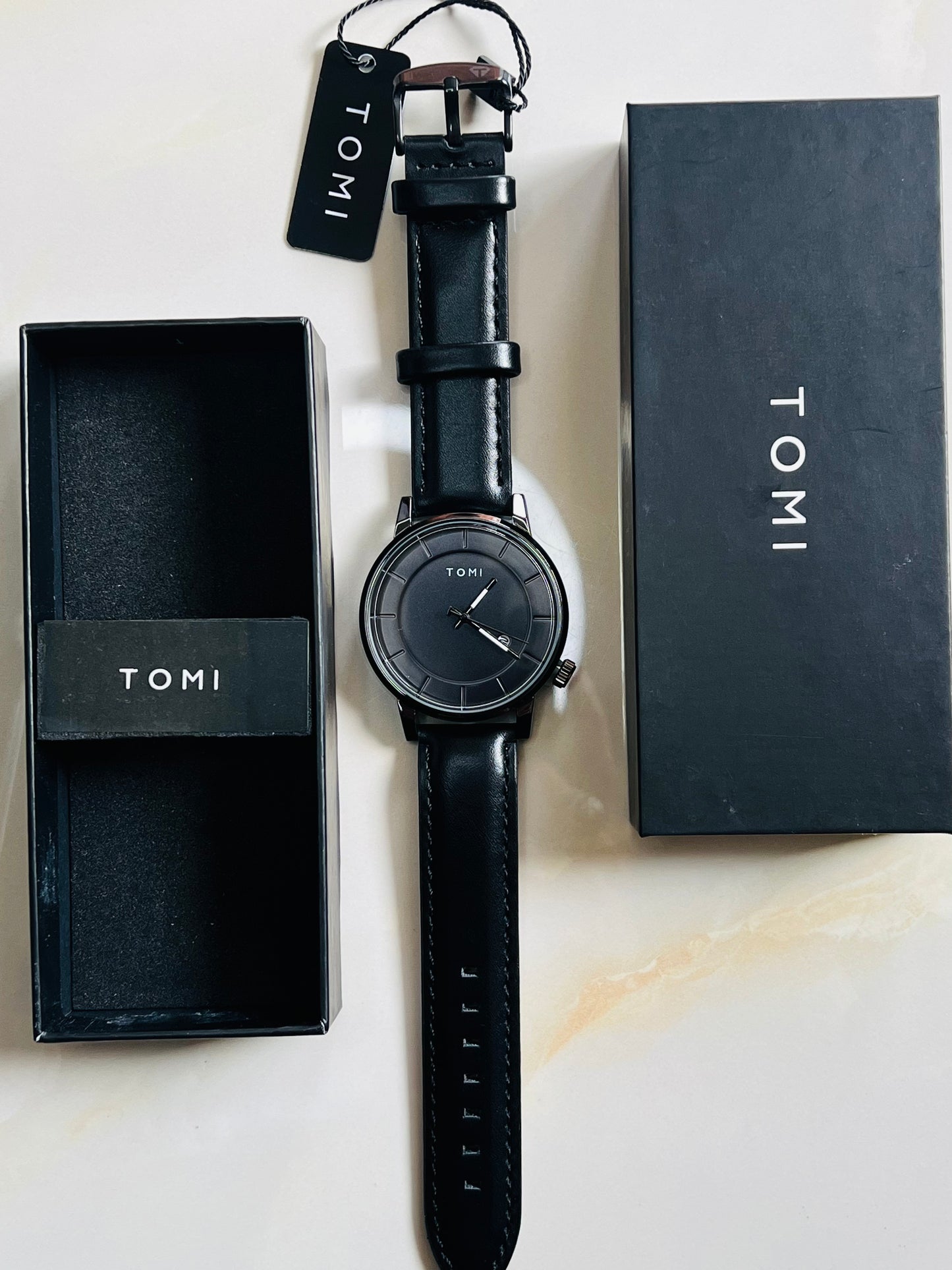 Tomi All Black Galaxy Dial Watch