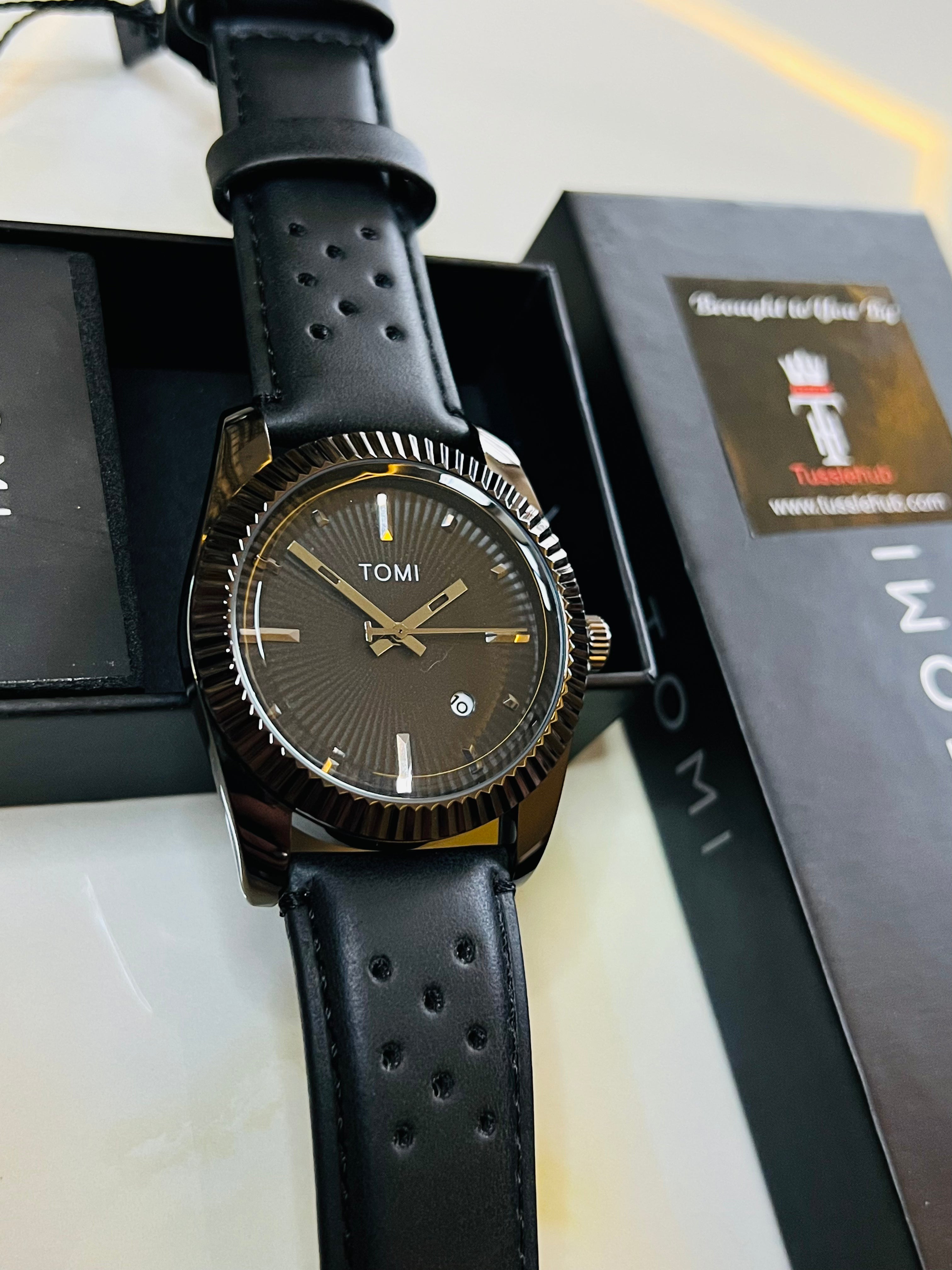Tomi All Black Jaguar Dial Watch