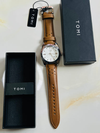 Tomi Brown Silver Jaguar Dial Waterproof