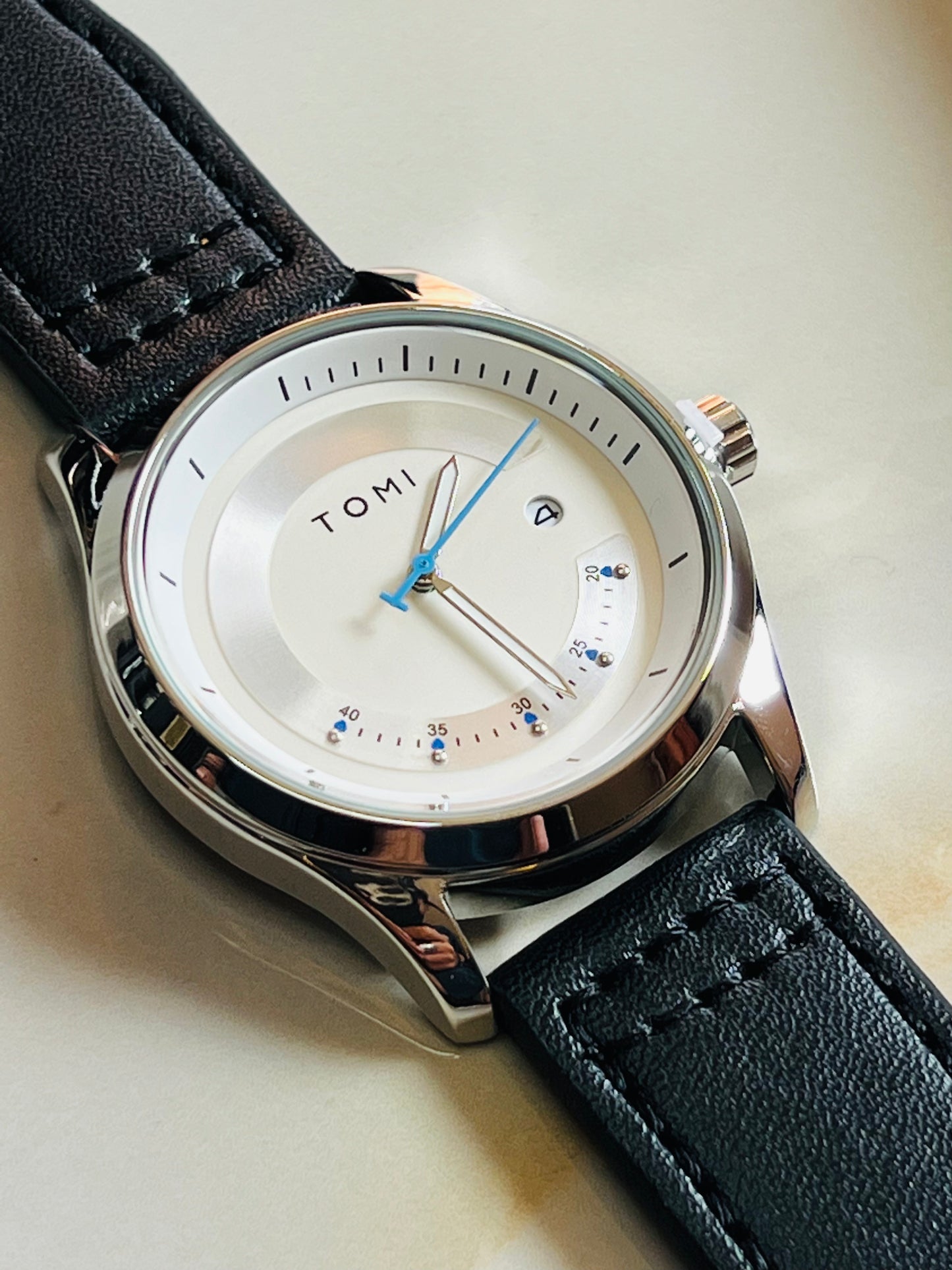 Tomi Black Silver Royal Dial Watch