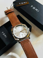 Tomi Brown Silver Business Class Watch