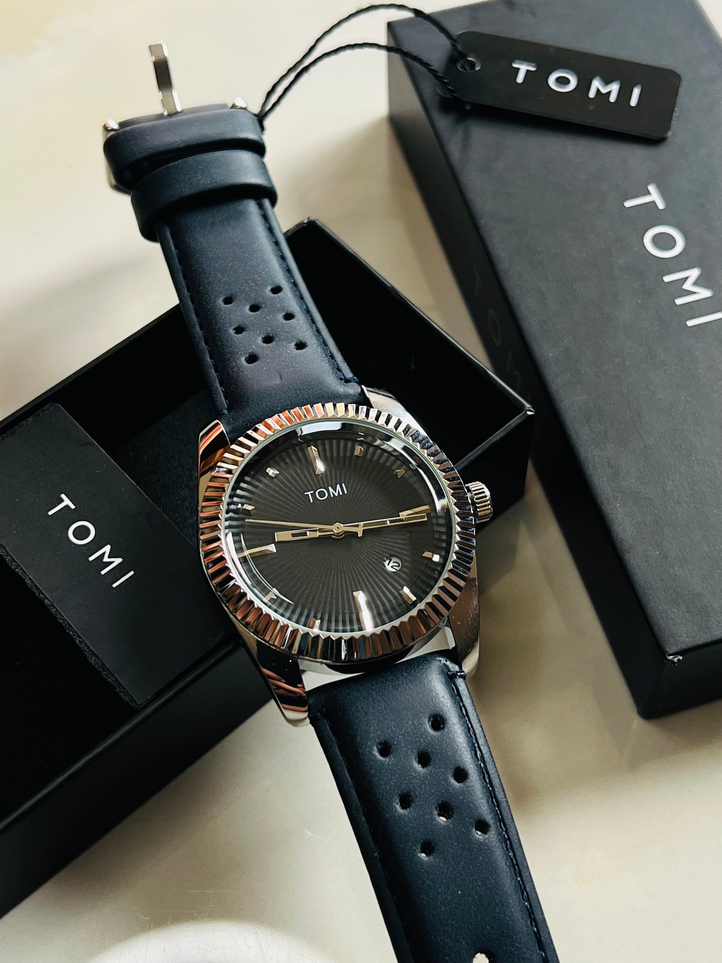 Tomi Navy Silver Jaguar Dial Waterproof