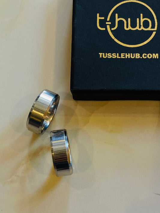Silver Titanium Band Ring